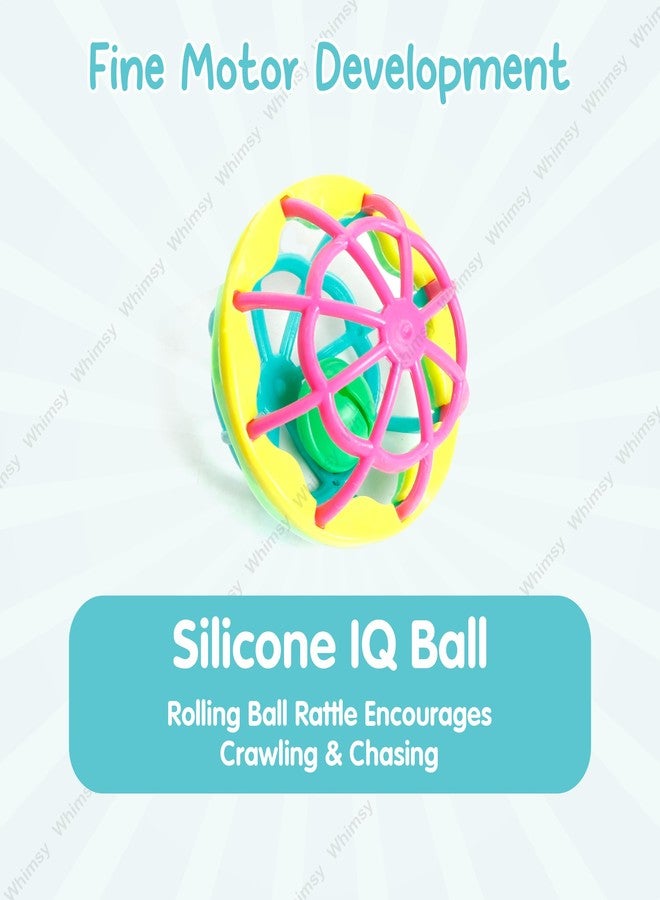 Whimsy Baby Kinder Rattle Set for 0-6 Months Old Baby, Non-Toxic, 100% BPA Free, Infant Grab, Spin & Shake Rattles, Colorful Rattles with 3 Pcs, Early Educational Sensory Toy, BIS Approved - Image 4